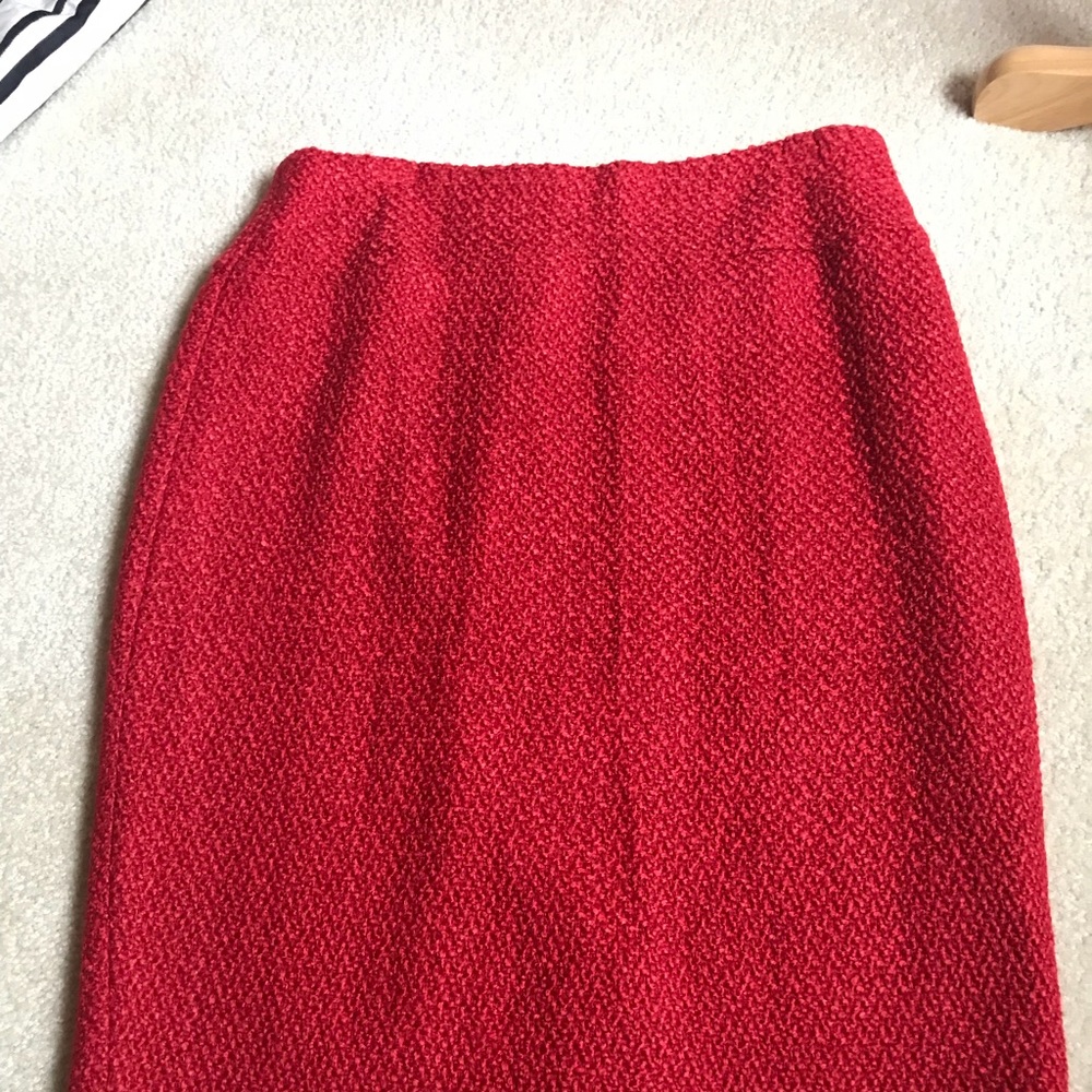 Anthropologie beautiful red boucle skirt
